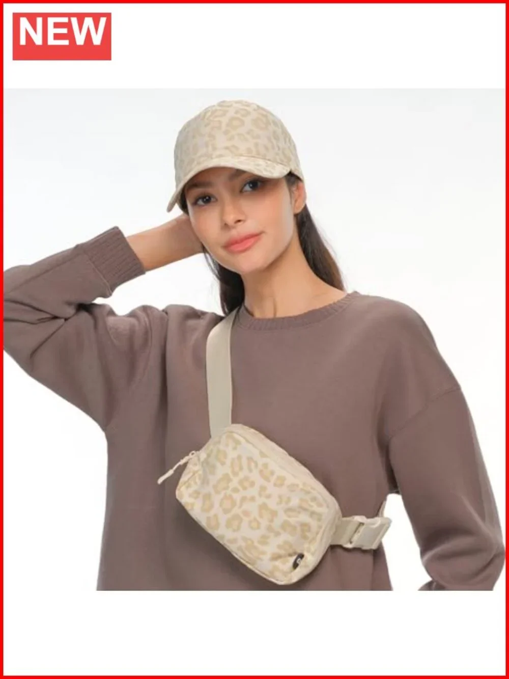 Women's Leopard Print Baseball Cap - Adjustable Stretch Fit Lightweight Nylon